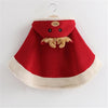 Cartoon Reindeer Pompon Embellished Cloak